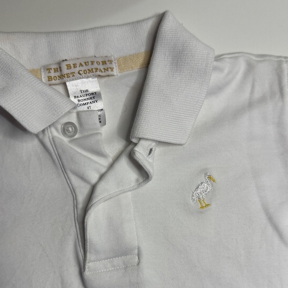 The Beaufort Bonnet Company Classic White pima Polo Shirt for boys 4T - Picture 2 of 5